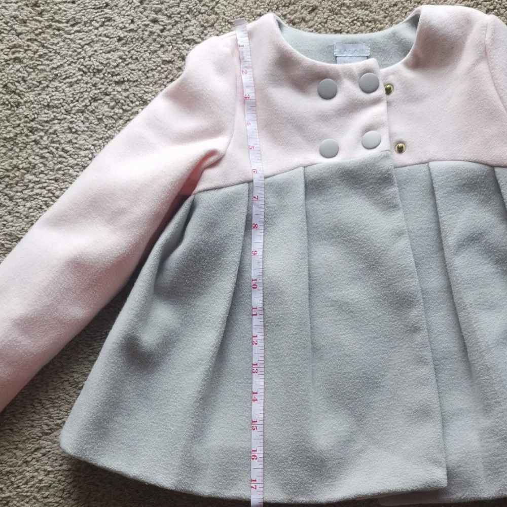 Tahari Pink and Gray Pea Coat Cozy Elegance
